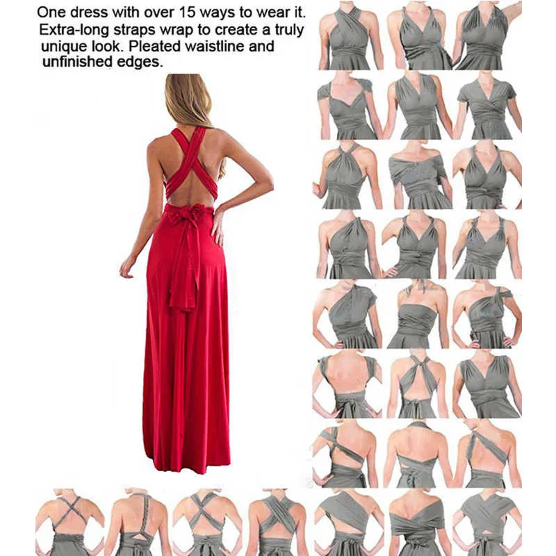 Bridesmaid Dress Infinity Style Convertible Sleeveless Multiway Gown - Image 6