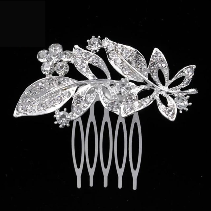 Bridal Hair Comb Pearl Crystal Metal Wedding Hair Accessory - Image 20