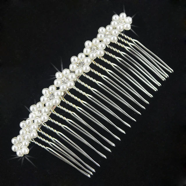 Bridal Hair Comb Pearl Crystal Wedding Day Accessory - Image 13