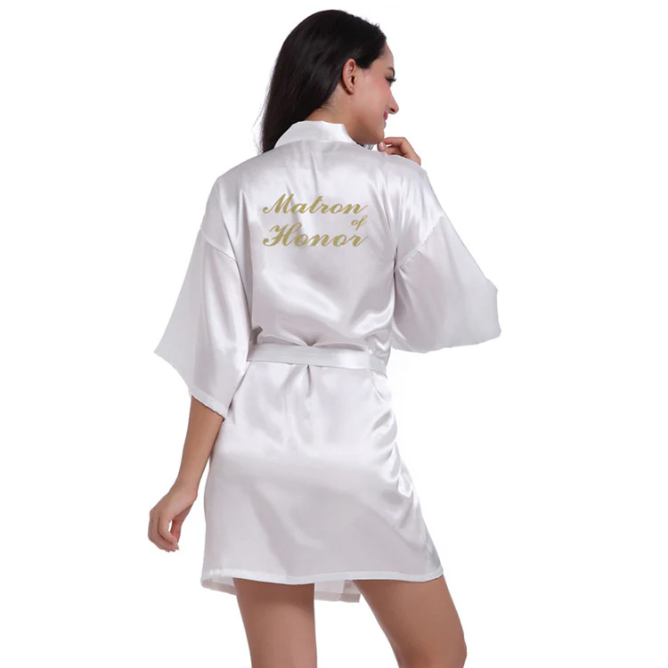 Married Bridesmaid Satin Silk Cardigan Gown - Image 15