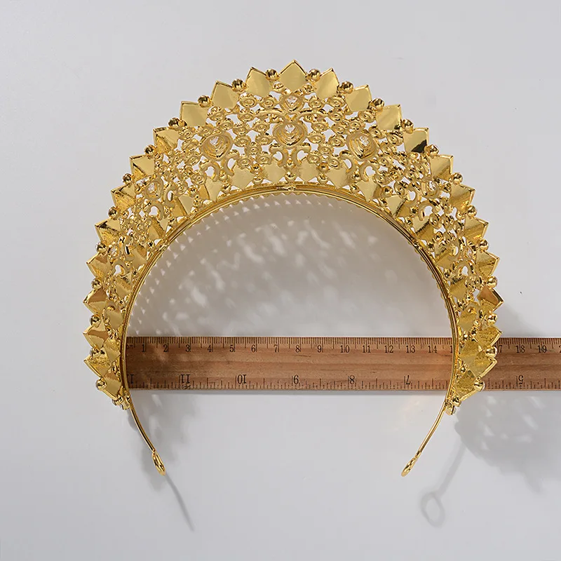Pageant Crown Crystal Zircon Tiara Hair Accessory - Image 3