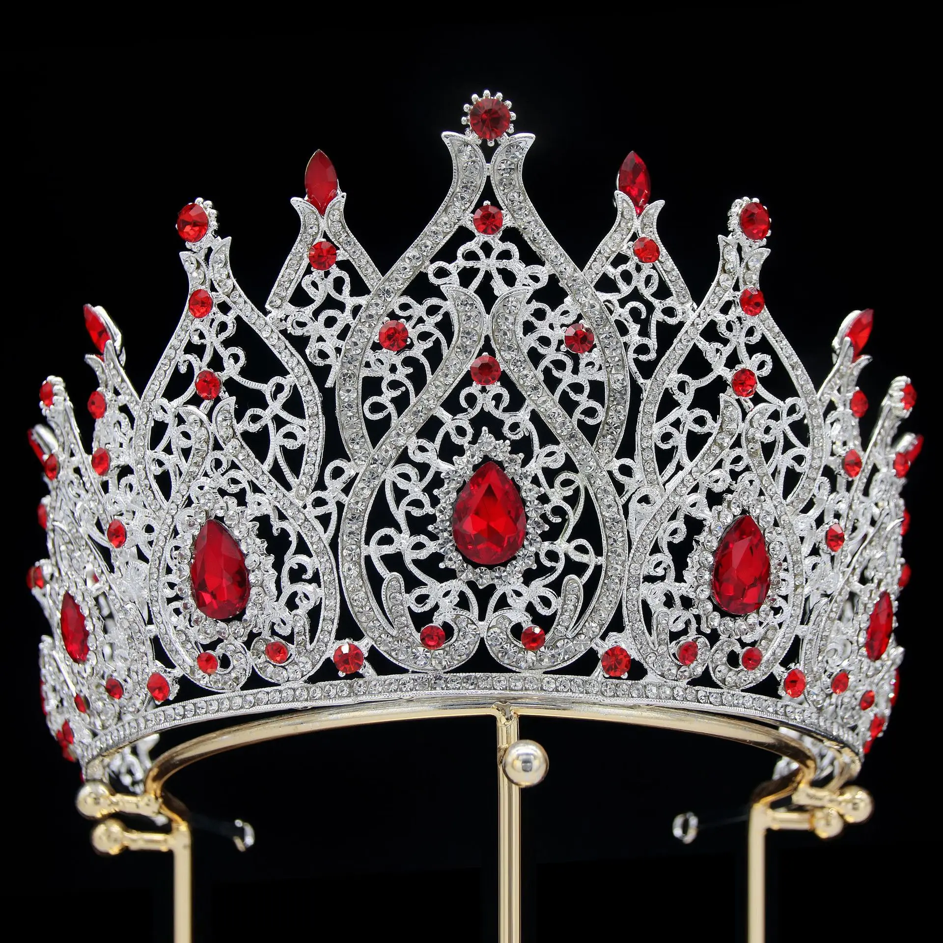 Pageant Tiara Crown Crystal Rhinestone Hair Accessories - Image 3