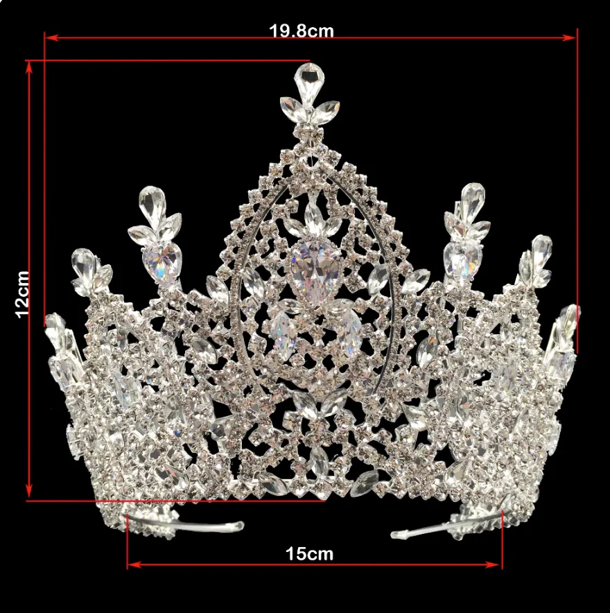 Tiara Crown Royal Cubic Zirconia Wedding Hair Accessory - Image 3